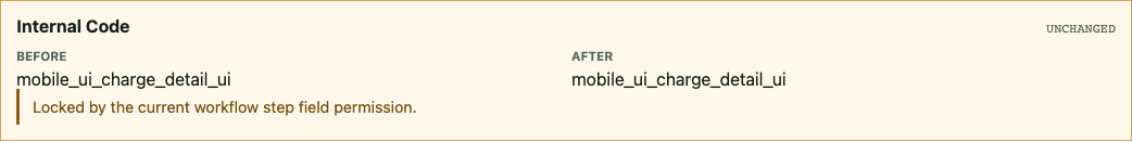 Locked field message