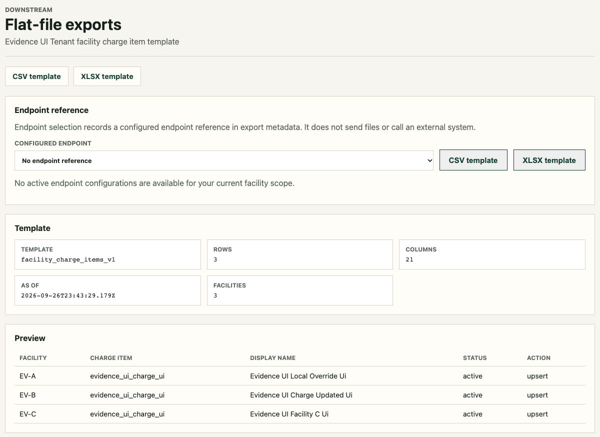 Downstream flat-file export
